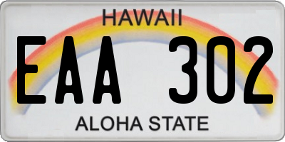 HI license plate EAA302