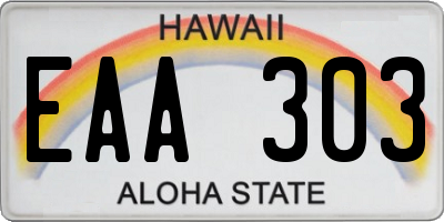 HI license plate EAA303