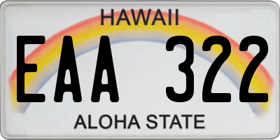 HI license plate EAA322