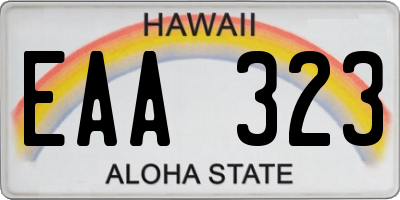 HI license plate EAA323
