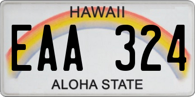 HI license plate EAA324
