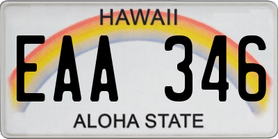 HI license plate EAA346