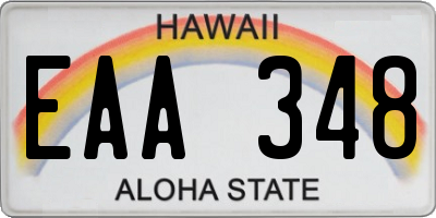HI license plate EAA348