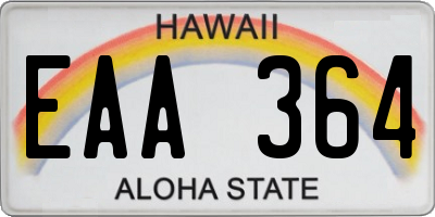 HI license plate EAA364