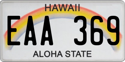HI license plate EAA369