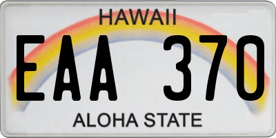 HI license plate EAA370