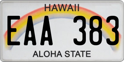 HI license plate EAA383
