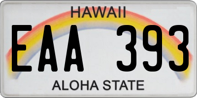 HI license plate EAA393