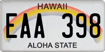 HI license plate EAA398