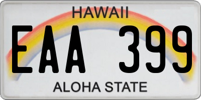 HI license plate EAA399