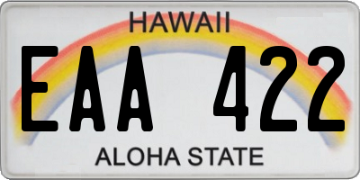 HI license plate EAA422