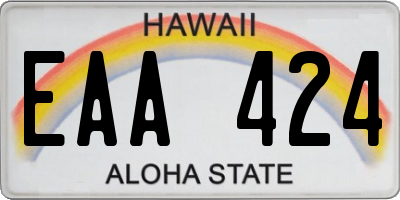 HI license plate EAA424