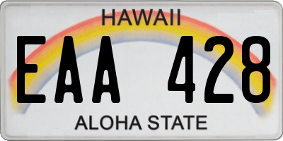 HI license plate EAA428