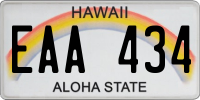 HI license plate EAA434