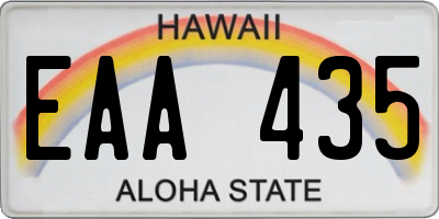 HI license plate EAA435