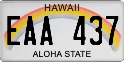 HI license plate EAA437