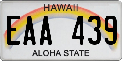 HI license plate EAA439