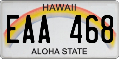 HI license plate EAA468