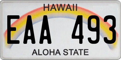 HI license plate EAA493