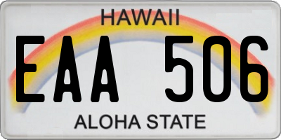 HI license plate EAA506