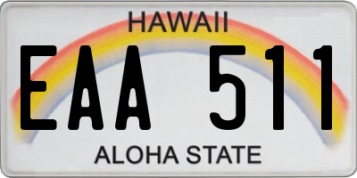HI license plate EAA511