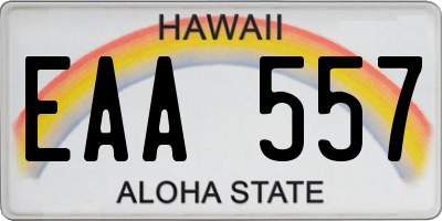 HI license plate EAA557