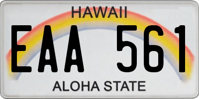 HI license plate EAA561