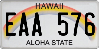 HI license plate EAA576