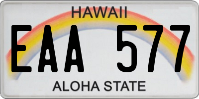 HI license plate EAA577