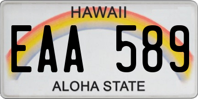 HI license plate EAA589
