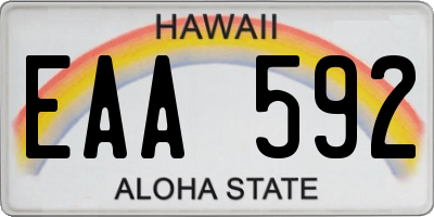 HI license plate EAA592