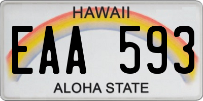 HI license plate EAA593