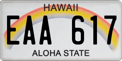 HI license plate EAA617
