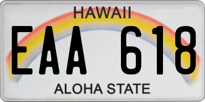 HI license plate EAA618