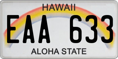 HI license plate EAA633