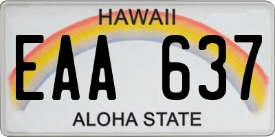 HI license plate EAA637