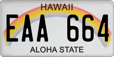 HI license plate EAA664