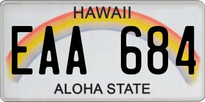 HI license plate EAA684