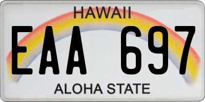 HI license plate EAA697