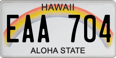 HI license plate EAA704