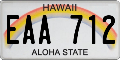 HI license plate EAA712