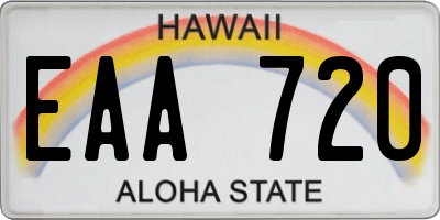 HI license plate EAA720