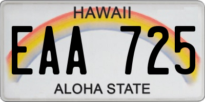 HI license plate EAA725
