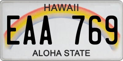 HI license plate EAA769