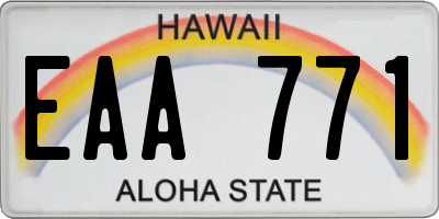 HI license plate EAA771