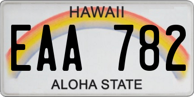 HI license plate EAA782