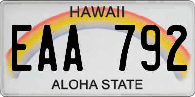 HI license plate EAA792