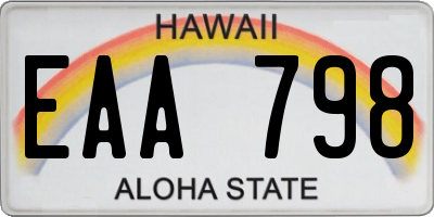 HI license plate EAA798
