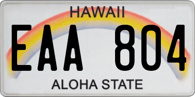 HI license plate EAA804