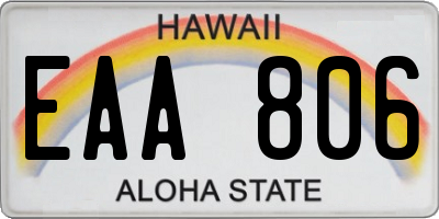 HI license plate EAA806